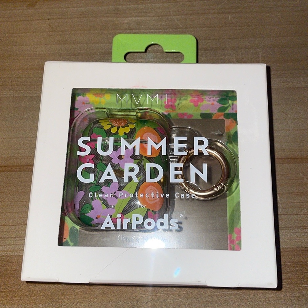MVMT Summer Garden clear protective floral design airpod case